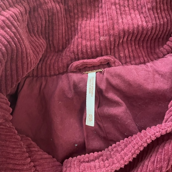 Free People Maroon Corduroy Jacket - Picture 2 of 3